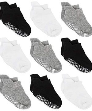 Zaples Baby Non Slip Grip Ankle Socks with Non Skid Soles