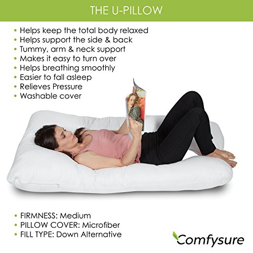 COMFYSURE Pregnancy Pillow - 59" U Shaped Full Body Pillow