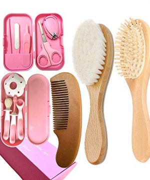 Wooden Baby Hair Brush and Comb Set