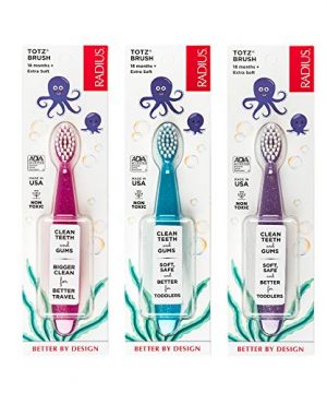 Totz Brush - Extra Soft Toothbrush for Kids 19 Months and Older (3 Pack) - BPA Free, ADA Approved
