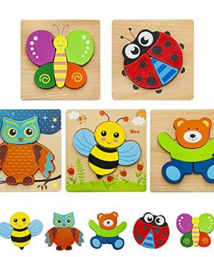 HZONE Wooden Jigsaw Puzzles for Toddlers 1 2 3 Years Old