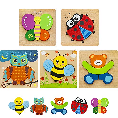 HZONE Wooden Jigsaw Puzzles for Toddlers 1 2 3 Years Old