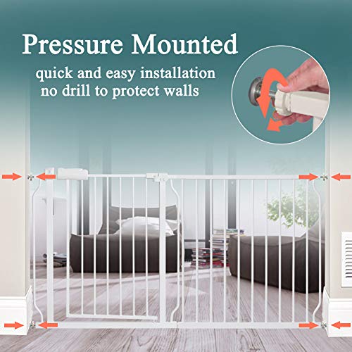 ALLAIBB Extra Wide Pressure Mounted Baby Gate