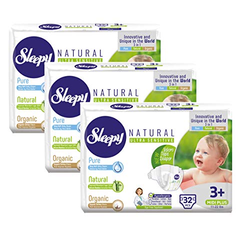 Organic Sleepy Natural Diapers Size 3 Plus