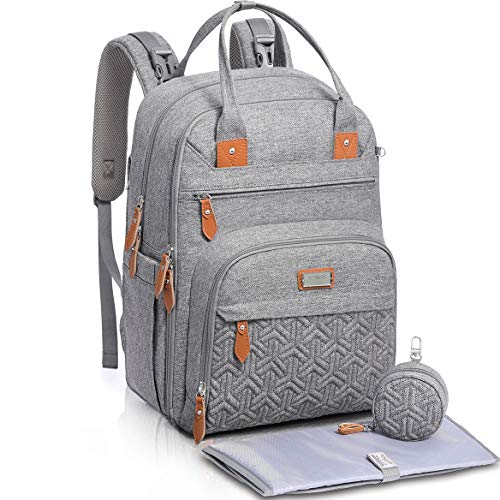 Diaper Bag Backpack, Unisex Baby Bags with Changing pad