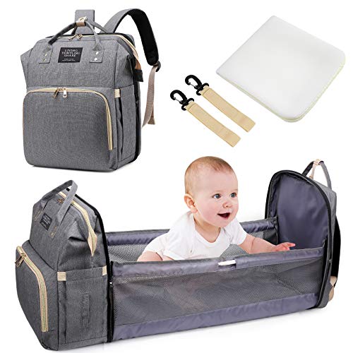 Baby Diaper Backpack - Uiter 3 in 1 Baby Doll Diaper Bag Portable Bed