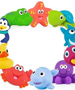 Nuby 10 Count (Pack of 1) Little Squirts Fun Bath Toys