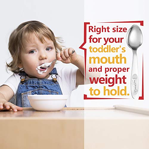Stainless Steel Toddler Eating Utensils Set for Self Feeding - 4 Pack