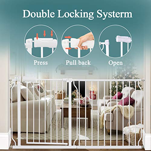 ALLAIBB Extra Wide Pressure Mounted Baby Gate