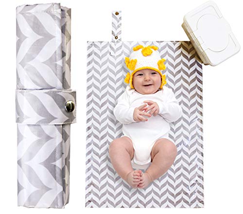 Portable Diaper Changing Pad - Waterproof, Wipeable, Washable