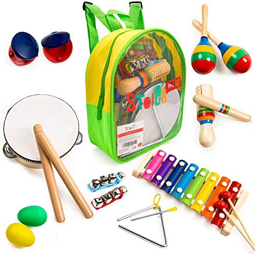 Stoie's 17 pcs Musical Instruments Set for Toddler
