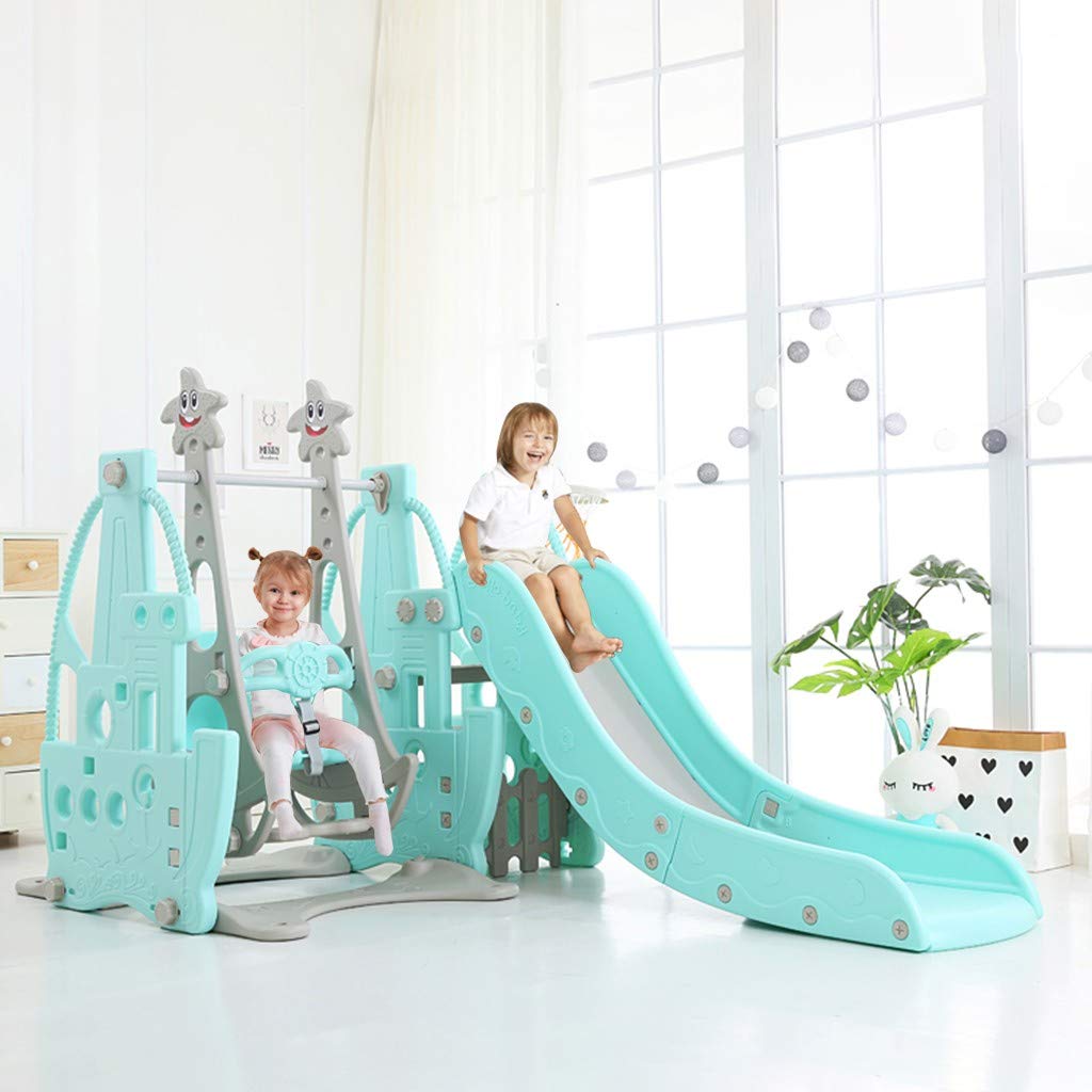 4 in 1 Kids Slide and Swing Set with Music