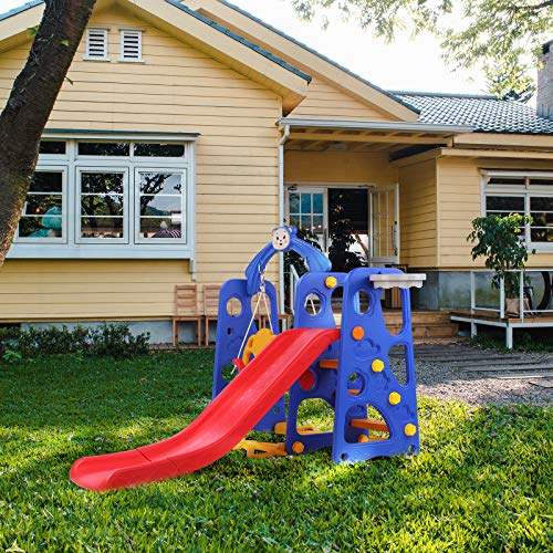 LAZY BUDDY 4 in 1 Kids Slide Swing Set