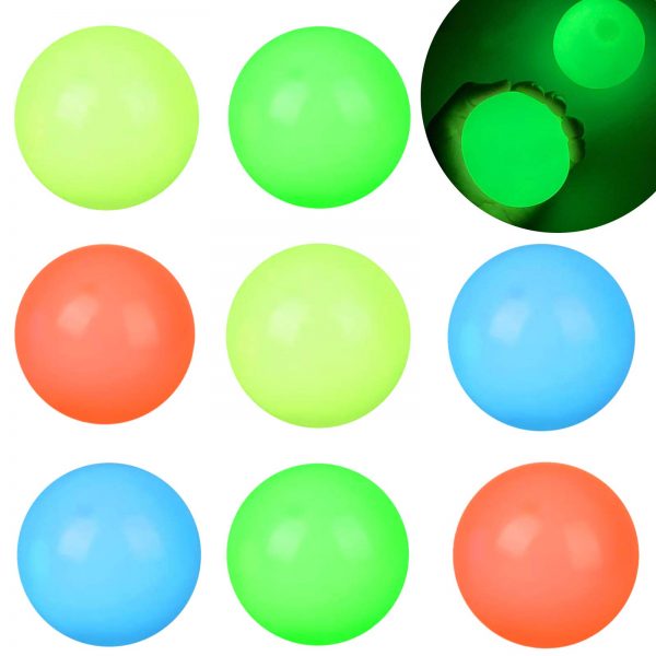 8PSC Glow in The Dark Sticky Ceiling Balls