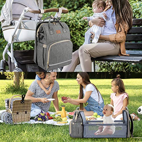 DEBUG Baby Diaper Bag Backpack with Foldable Crib
