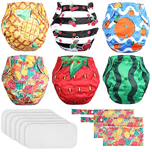 Lictin 6 Pack Baby Cloth Diapers, One Size Adjustable