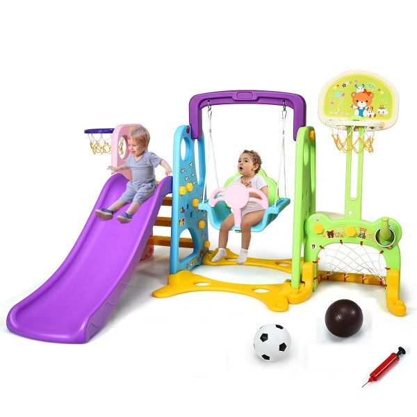 Costzon 6 in 1 Toddler Climber and Swing Set