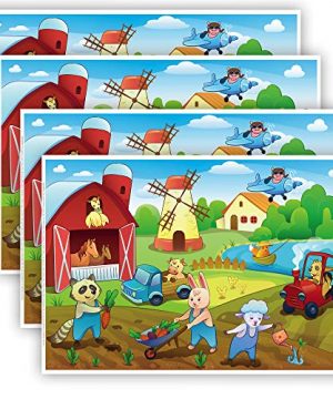 Farm Animals Disposable Placemats for Kids That Stick