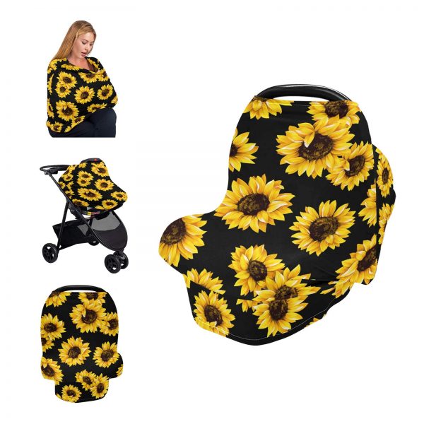 Nursing Cover Breastfeeding Scarf Sunflower