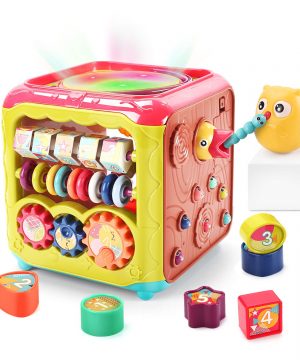 CUTE STONE Baby Activity Cube Toy,6 in 1 Multi-Functional