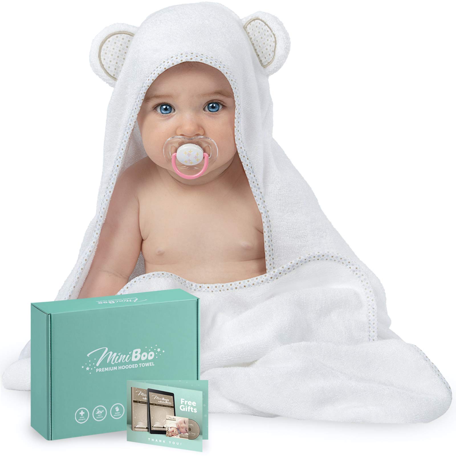 Newborns, Infants Organic Bamboo Hooded Baby Towel