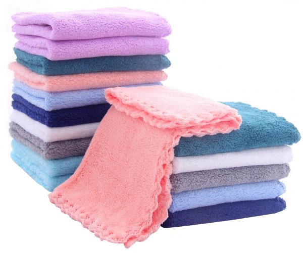 16 Pack Baby Washcloths - Luxury Multicolor Coral Fleece