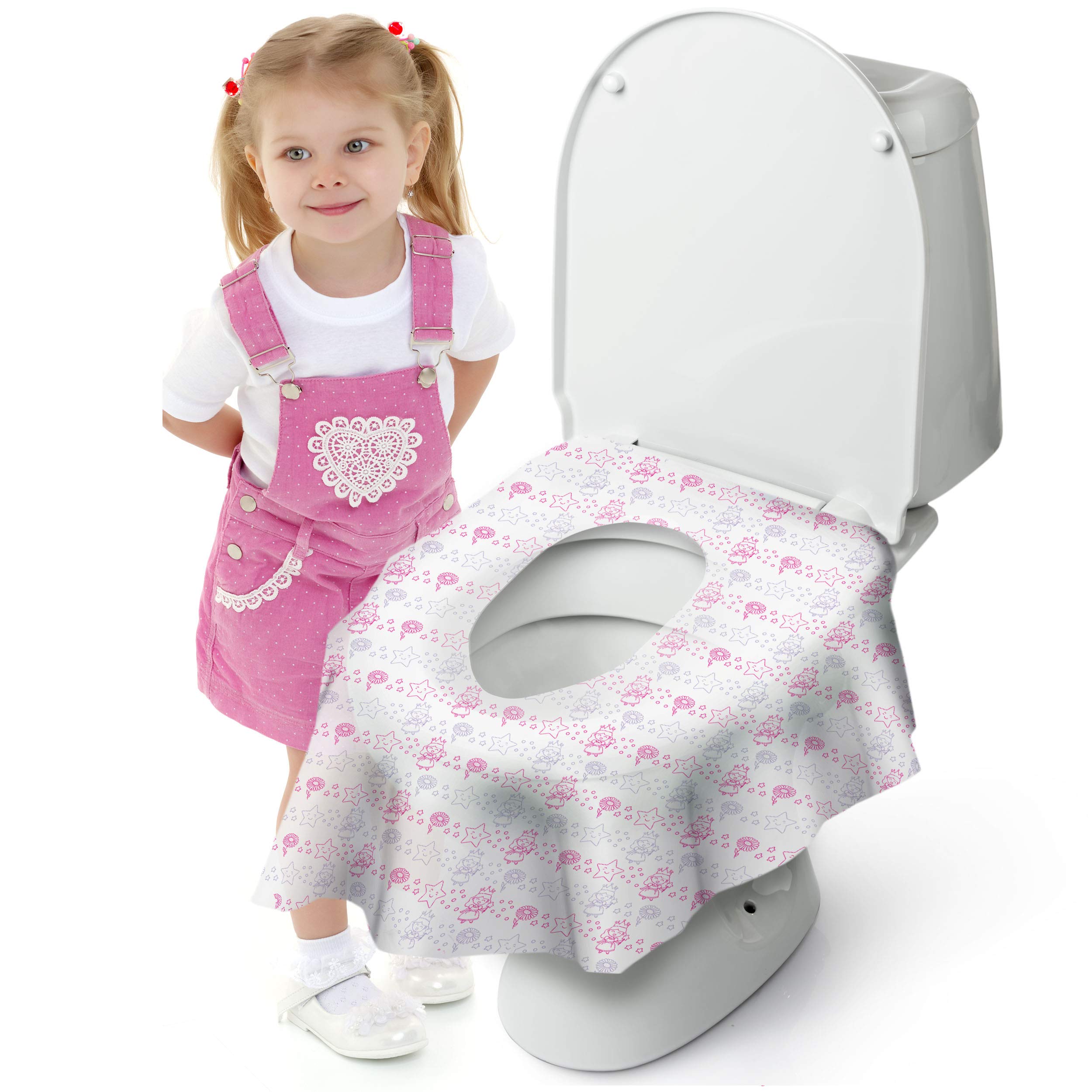 Cadily Princess Disposable Toilet Seat Covers for Kids, Adults