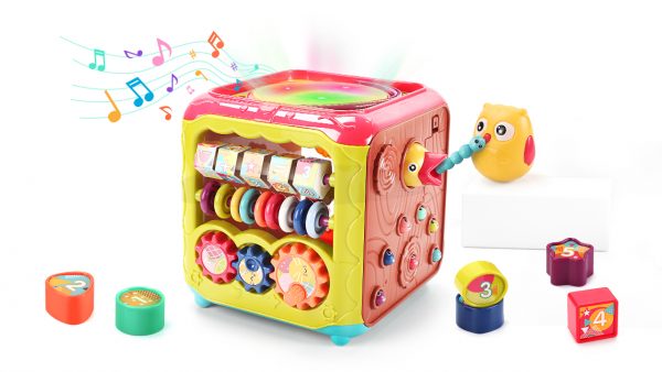 CUTE STONE Baby Activity Cube Toy,6 in 1 Multi-Functional