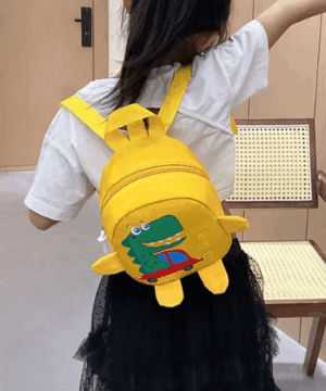 Mini Dinosaur Backpack for kids, featuring an anti-lost design made of durable nylon, perfect for kindergarten school use.